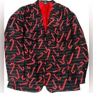 Christmas Blazer Candy Cane Jacket Medium Clean Never Worn or Washed Lights Up